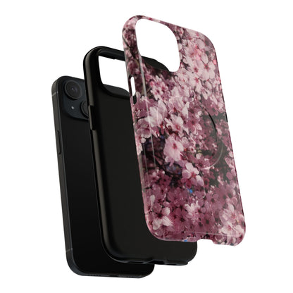 Cherry Blossom Tough Magnetic Phone Case – Pink Floral Protective Phone Cover