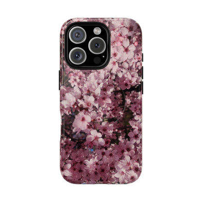 Cherry Blossom Tough Magnetic Phone Case – Pink Floral Protective Phone Cover
