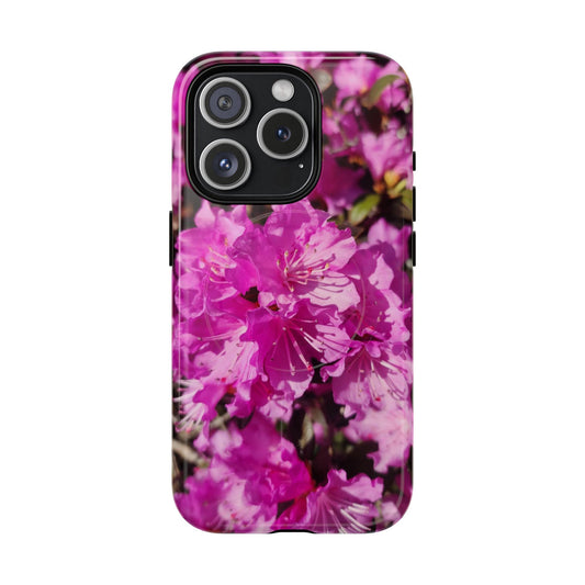Pink Azalea Tough Magnetic Phone Case — Floral Protective Phone Cover