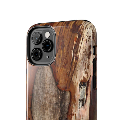 Rustic Bark Tough Phone Case — Wood Texture Protective Phone Case