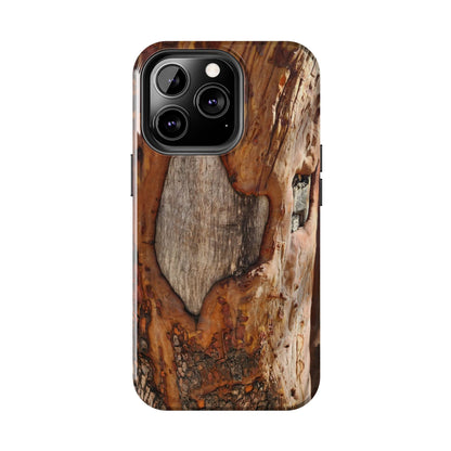 Rustic Bark Tough Phone Case — Wood Texture Protective Phone Case
