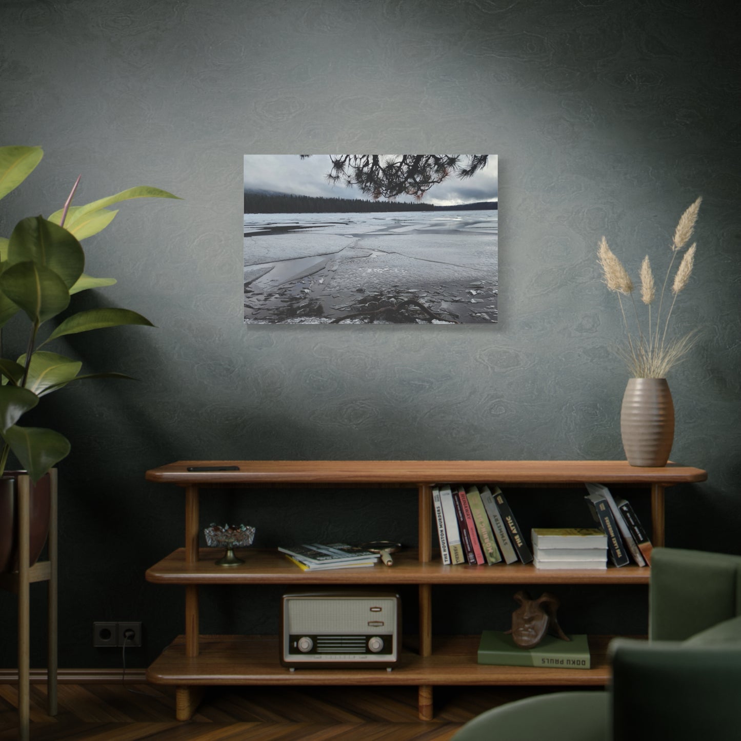 Frozen Lake Winter Landscape Canvas