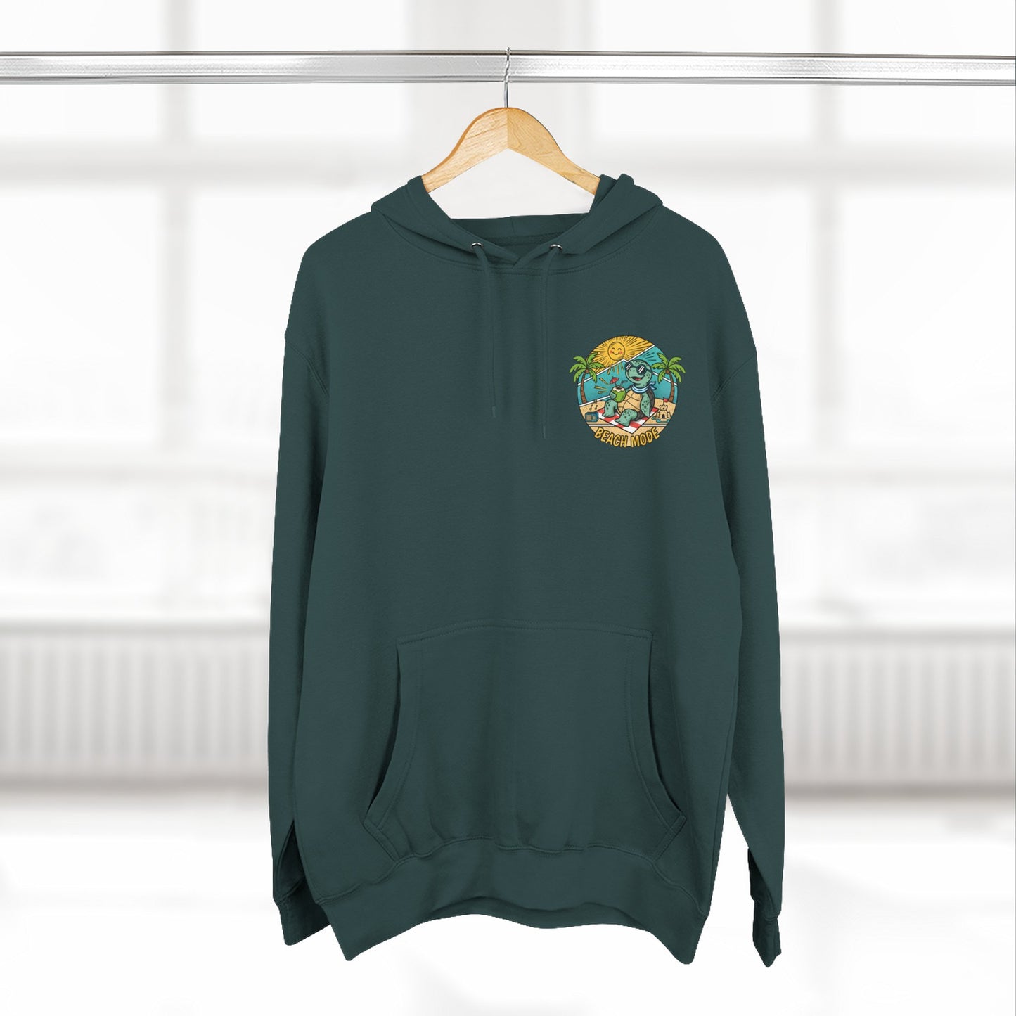 Beach Mode Turtle Hoodie | Tropical Surf Palm Trees