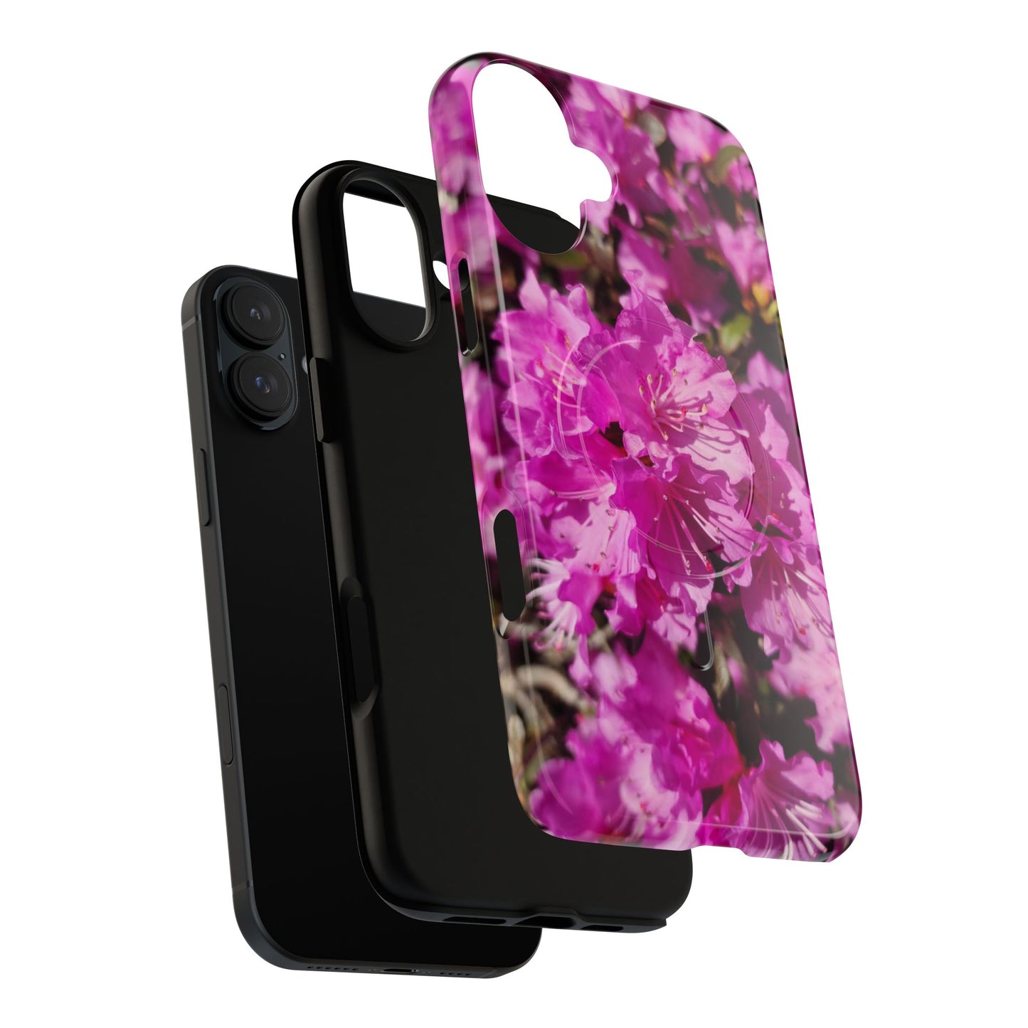 Pink Azalea Tough Magnetic Phone Case — Floral Protective Phone Cover