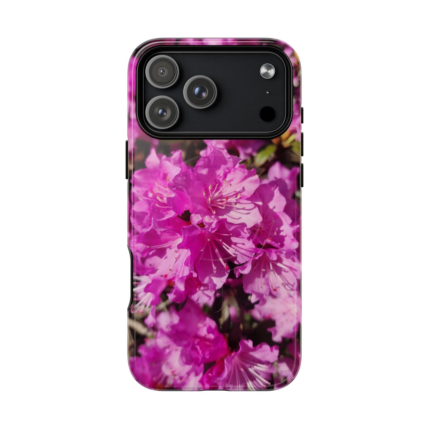 Pink Azalea Tough Magnetic Phone Case — Floral Protective Phone Cover