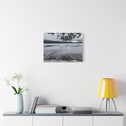 Frozen Lake Winter Landscape Canvas
