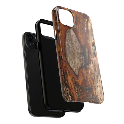 Rustic Bark Tough Phone Case — Wood Texture Protective Phone Case