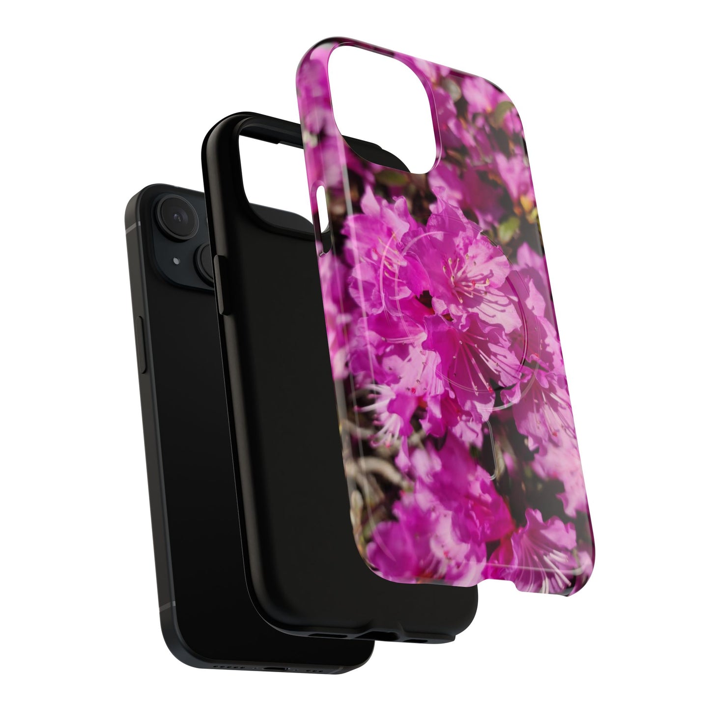 Pink Azalea Tough Magnetic Phone Case — Floral Protective Phone Cover