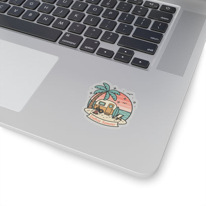 Endless Summer Camper Sticker — Retro Beach Kiss-Cut Decal