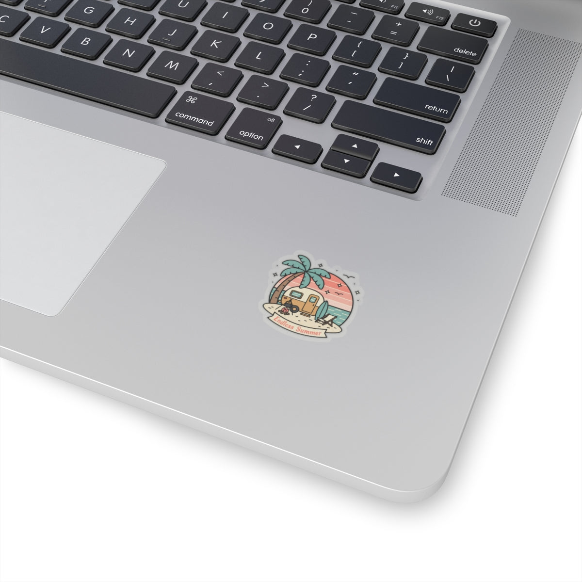 Endless Summer Camper Sticker — Retro Beach Kiss-Cut Decal