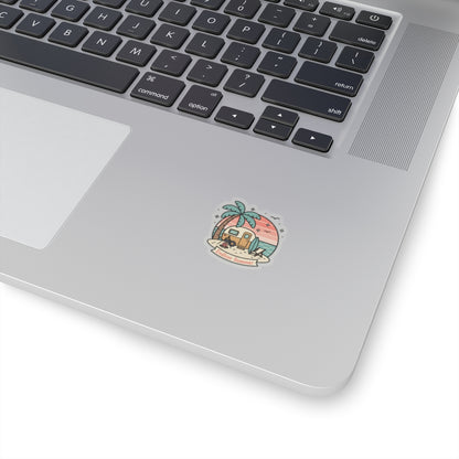 Endless Summer Camper Sticker — Retro Beach Kiss-Cut Decal