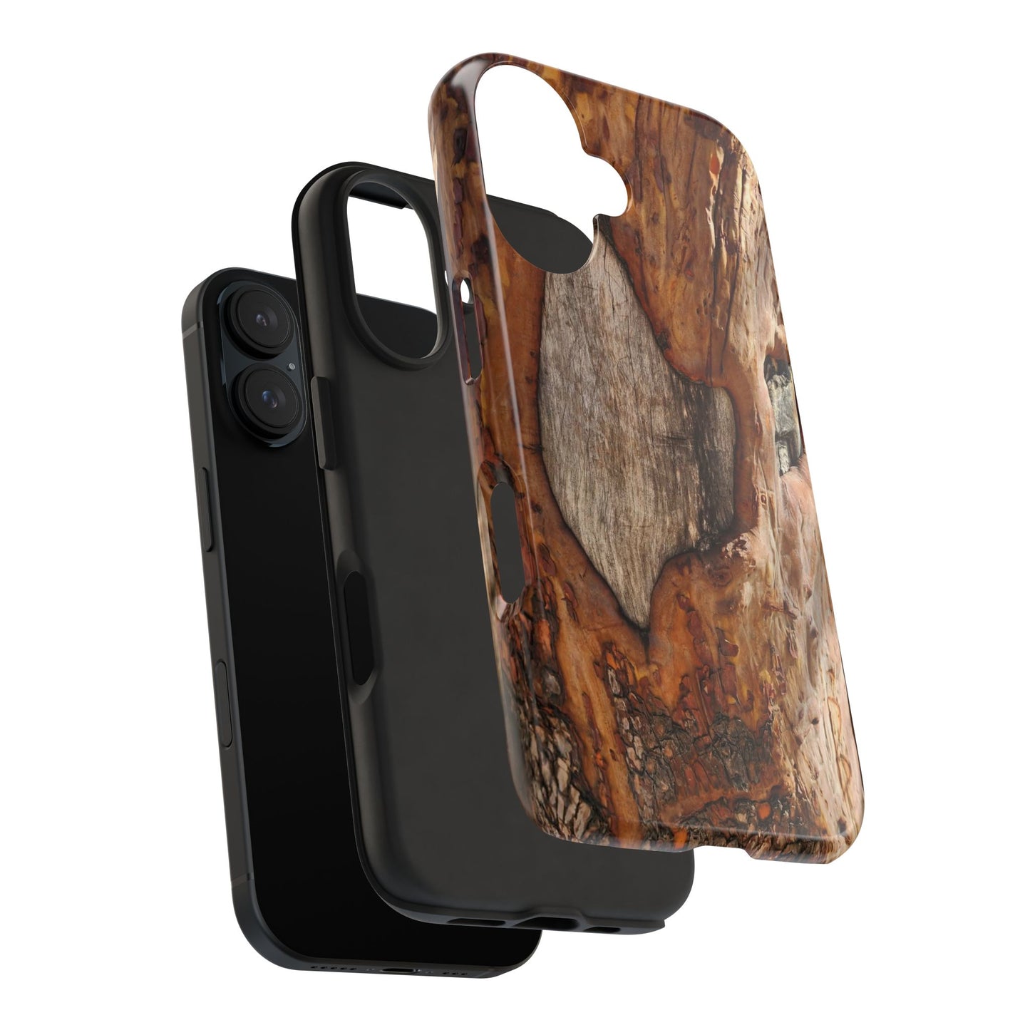 Rustic Bark Tough Phone Case — Wood Texture Protective Phone Case