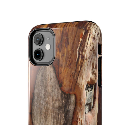 Rustic Bark Tough Phone Case — Wood Texture Protective Phone Case