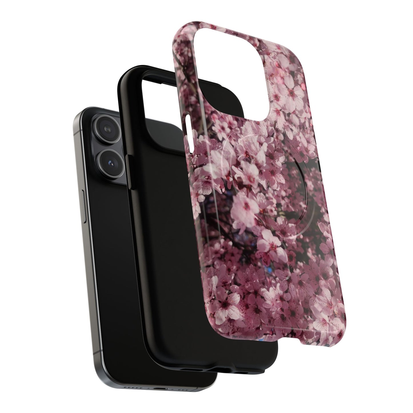 Cherry Blossom Tough Magnetic Phone Case – Pink Floral Protective Phone Cover
