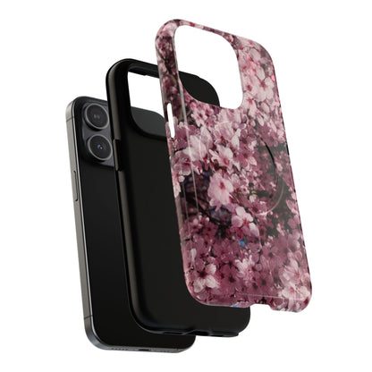 Cherry Blossom Tough Magnetic Phone Case – Pink Floral Protective Phone Cover