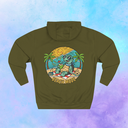 Beach Mode Turtle Hoodie | Tropical Surf Palm Trees