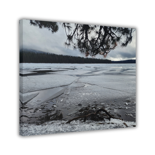 Frozen Lake Winter Landscape Canvas