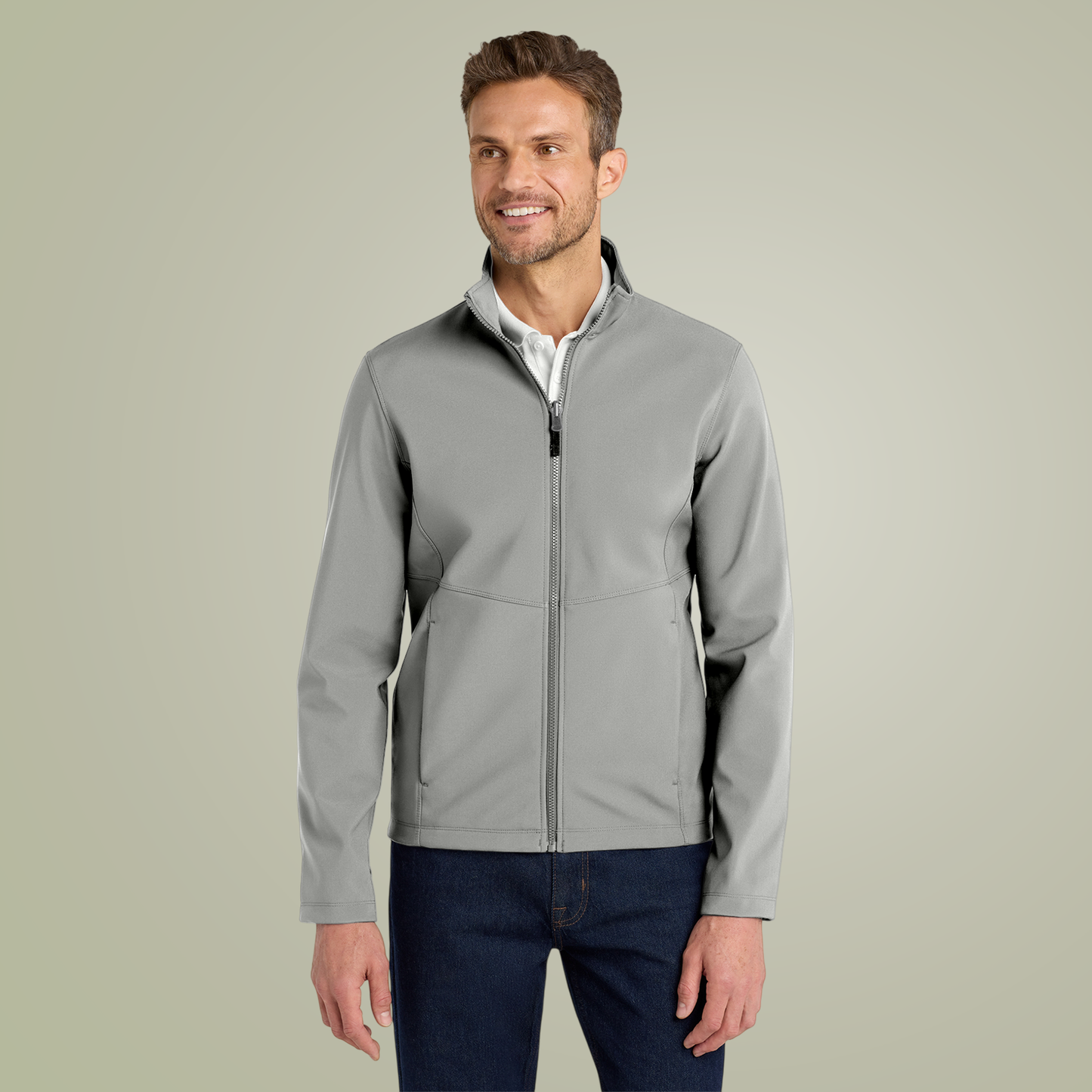 Customize Design- Men’s Embroidered Soft Shell Jacket — Outdoor Logo Windproof Coat