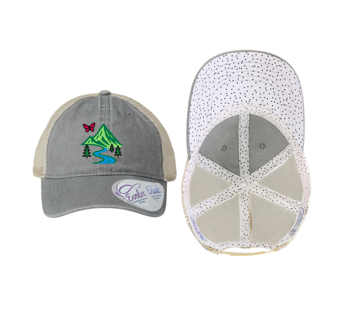 The Infinity Hers TESS Women's Washed Mesh-Back Ponytail Cap