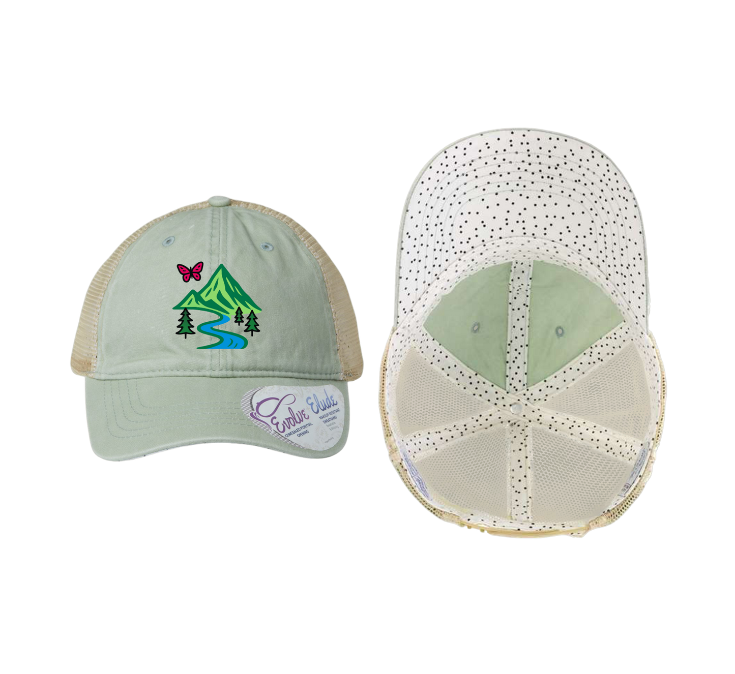 The Infinity Hers TESS Women's Washed Mesh-Back Ponytail Cap