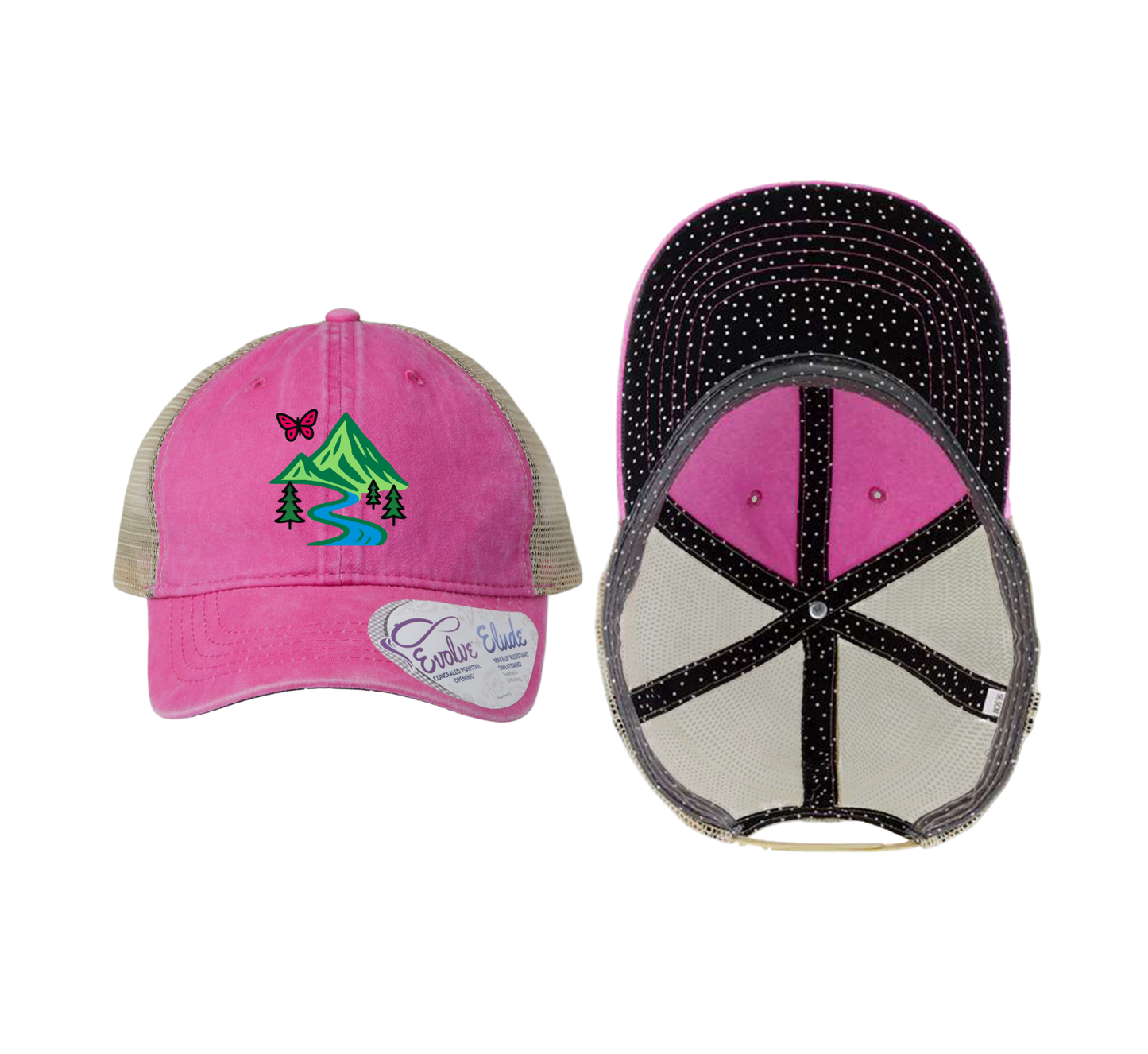 The Infinity Hers TESS Women's Washed Mesh-Back Ponytail Cap