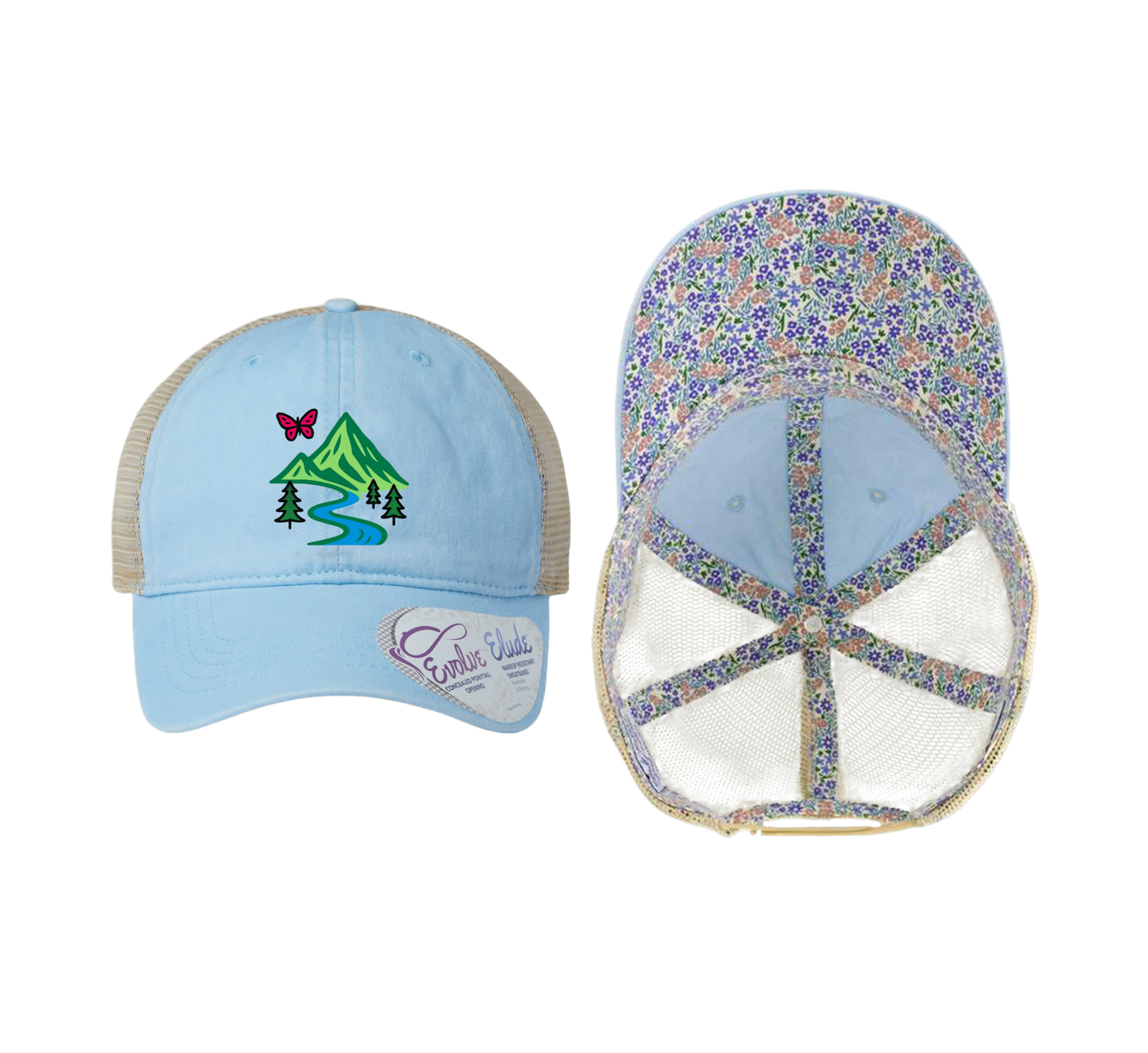 The Infinity Hers TESS Women's Washed Mesh-Back Ponytail Cap