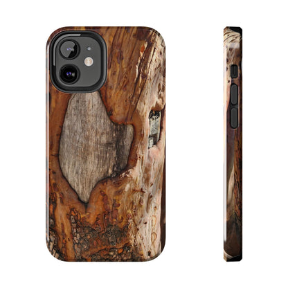 Rustic Bark Tough Phone Case — Wood Texture Protective Phone Case