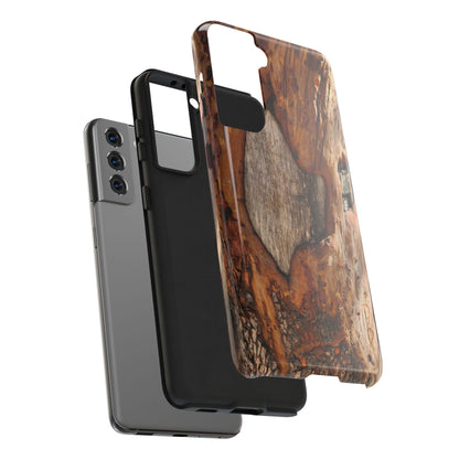 Rustic Bark Tough Phone Case — Wood Texture Protective Phone Case