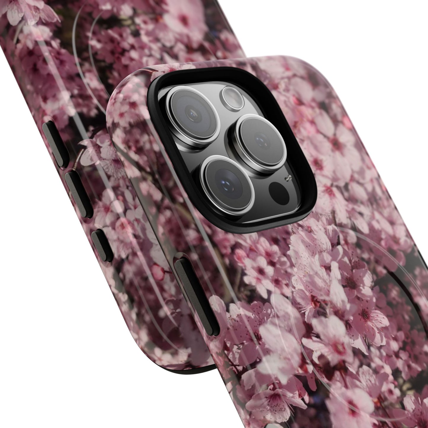 Cherry Blossom Tough Magnetic Phone Case – Pink Floral Protective Phone Cover