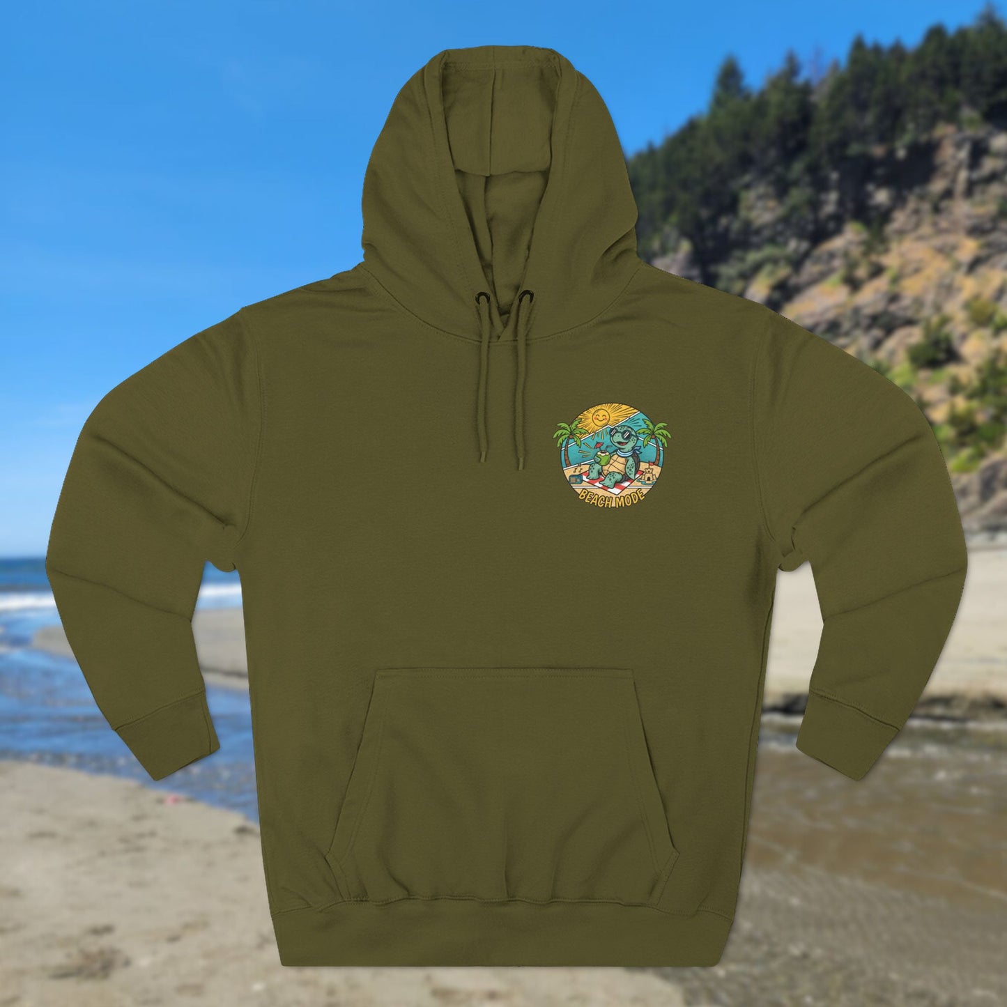 Beach Mode Turtle Hoodie | Tropical Surf Palm Trees