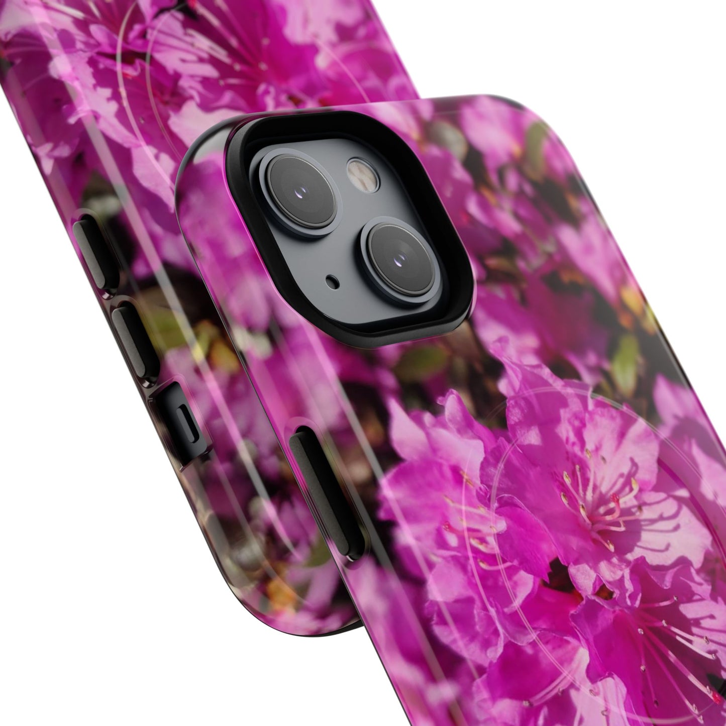 Pink Azalea Tough Magnetic Phone Case — Floral Protective Phone Cover
