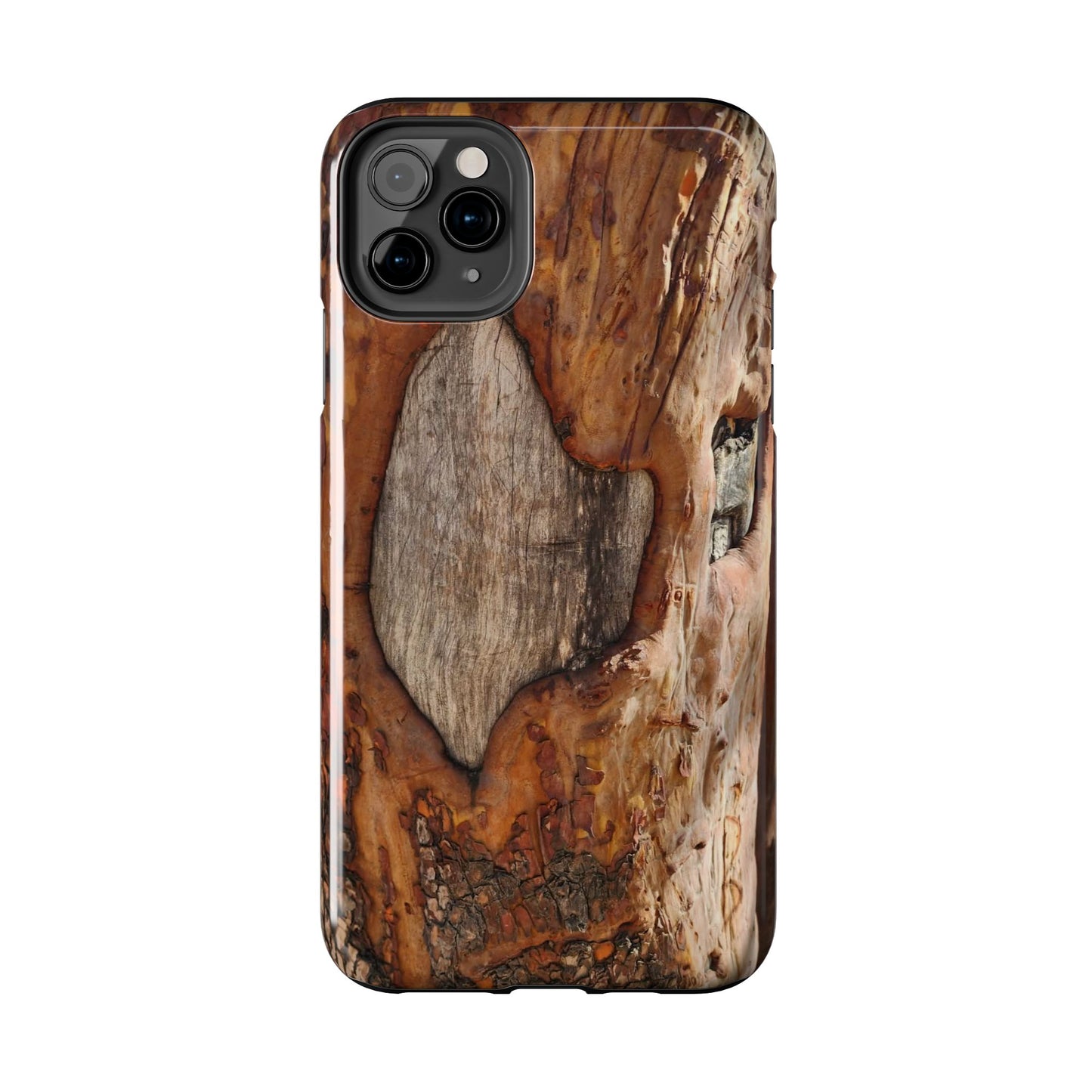 Rustic Bark Tough Phone Case — Wood Texture Protective Phone Case