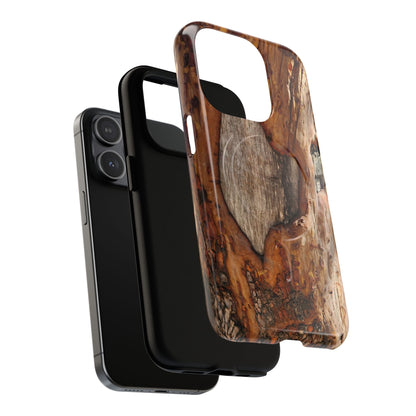 Rustic Bark Tough Magnetic Phone Case — Wood Texture Protective Phone Case