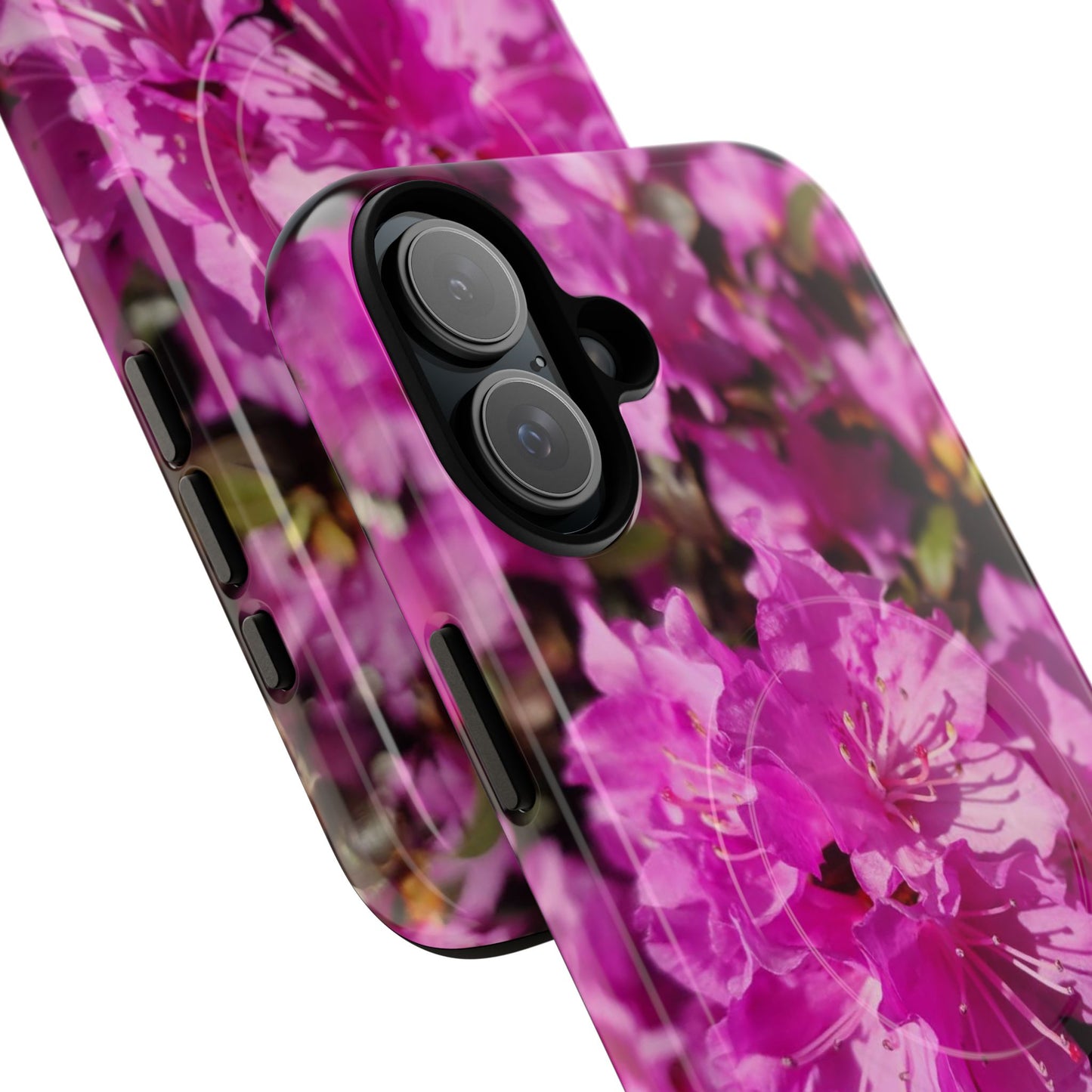 Pink Azalea Tough Magnetic Phone Case — Floral Protective Phone Cover