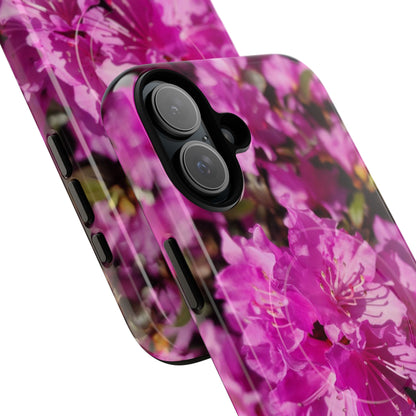 Pink Azalea Tough Magnetic Phone Case — Floral Protective Phone Cover