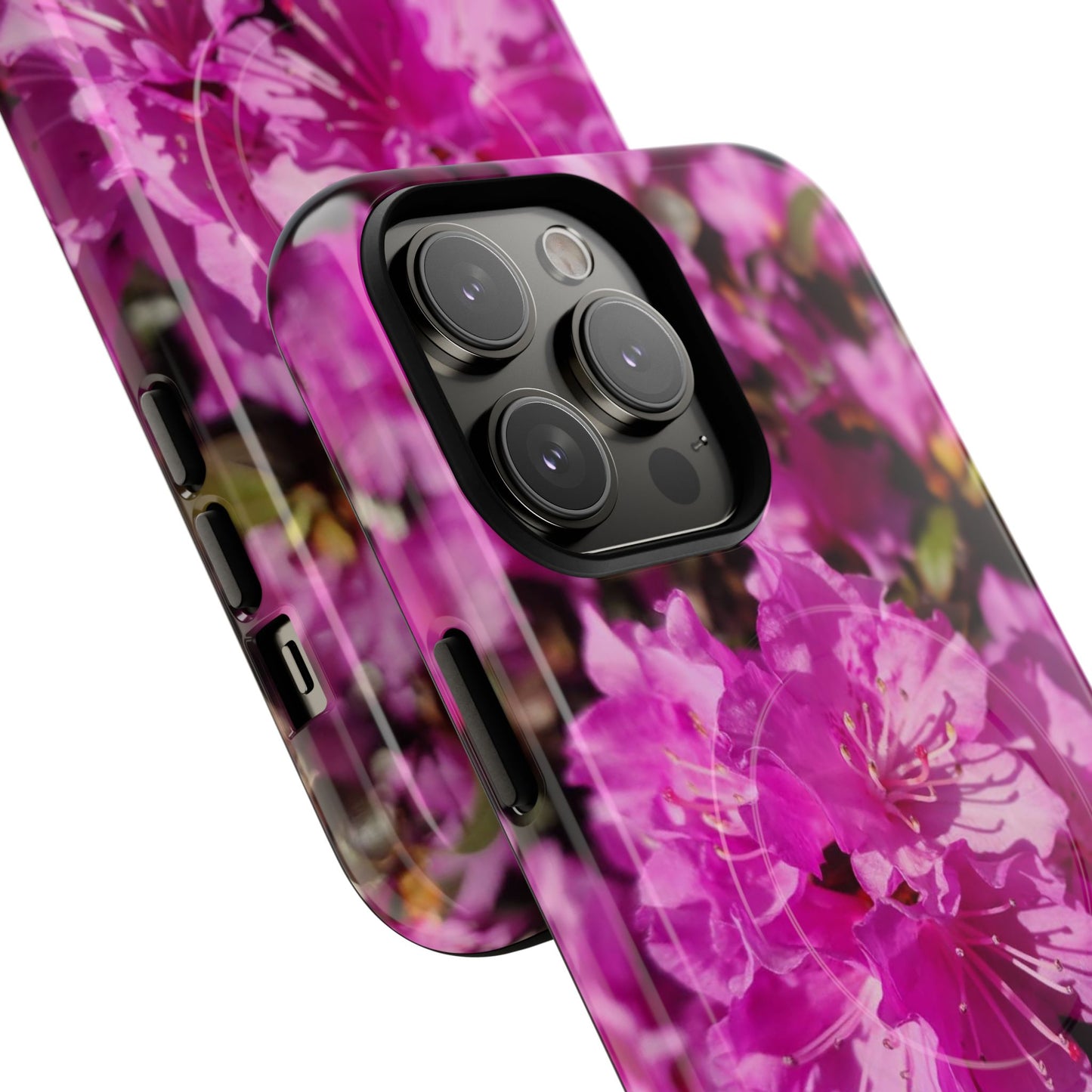 Pink Azalea Tough Magnetic Phone Case — Floral Protective Phone Cover