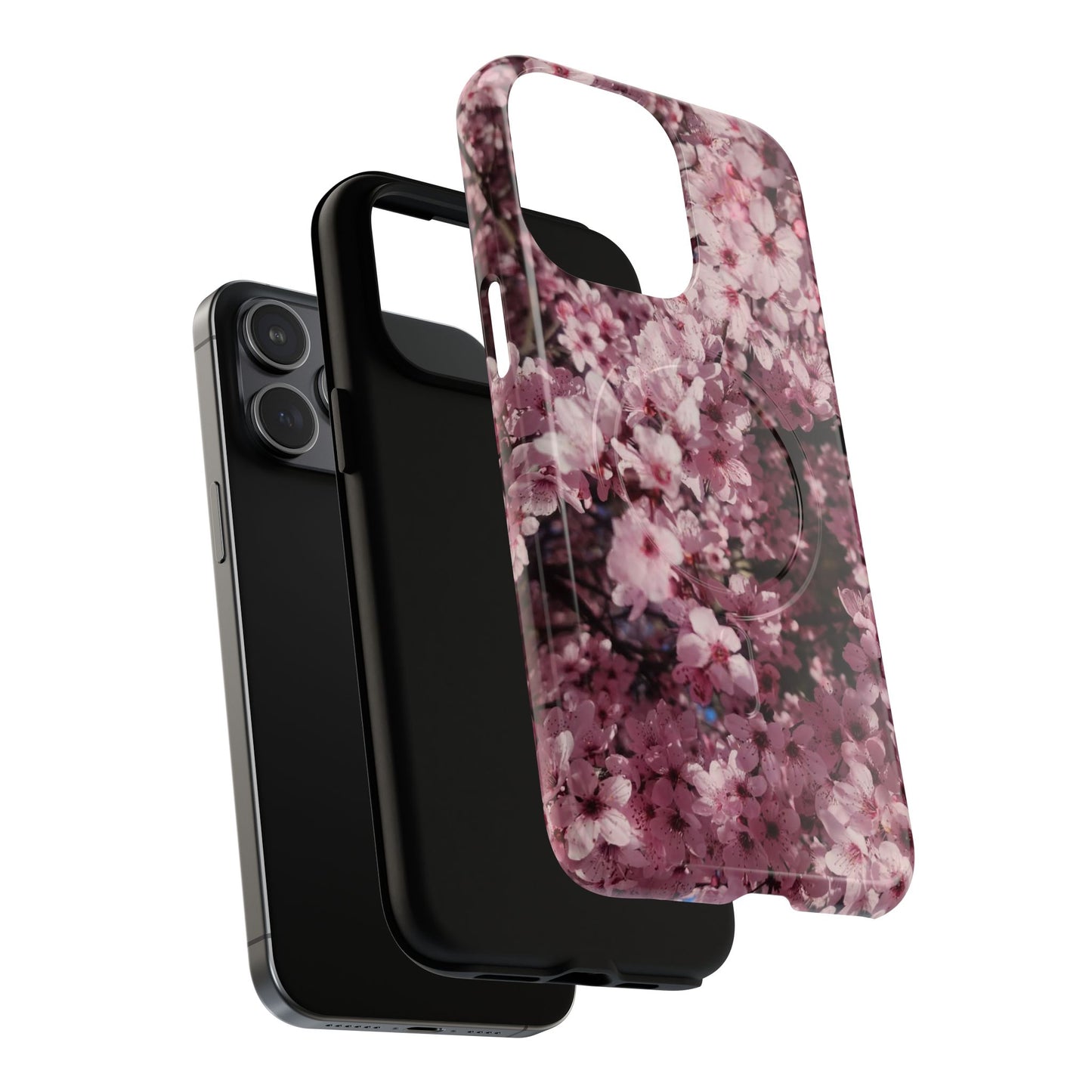 Cherry Blossom Tough Magnetic Phone Case – Pink Floral Protective Phone Cover
