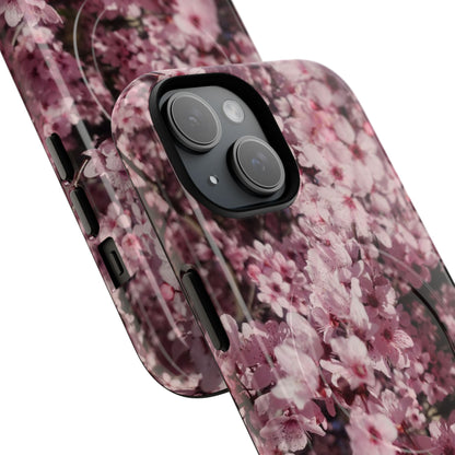 Cherry Blossom Tough Magnetic Phone Case – Pink Floral Protective Phone Cover