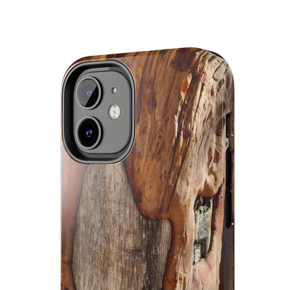 Rustic Bark Tough Phone Case — Wood Texture Protective Phone Case