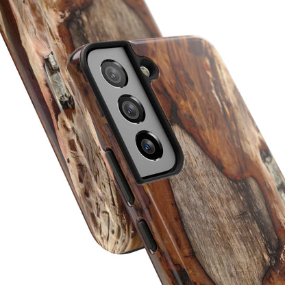 Rustic Bark Tough Phone Case — Wood Texture Protective Phone Case