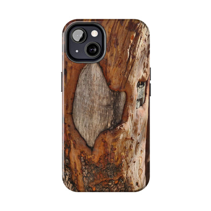 Rustic Bark Tough Phone Case — Wood Texture Protective Phone Case