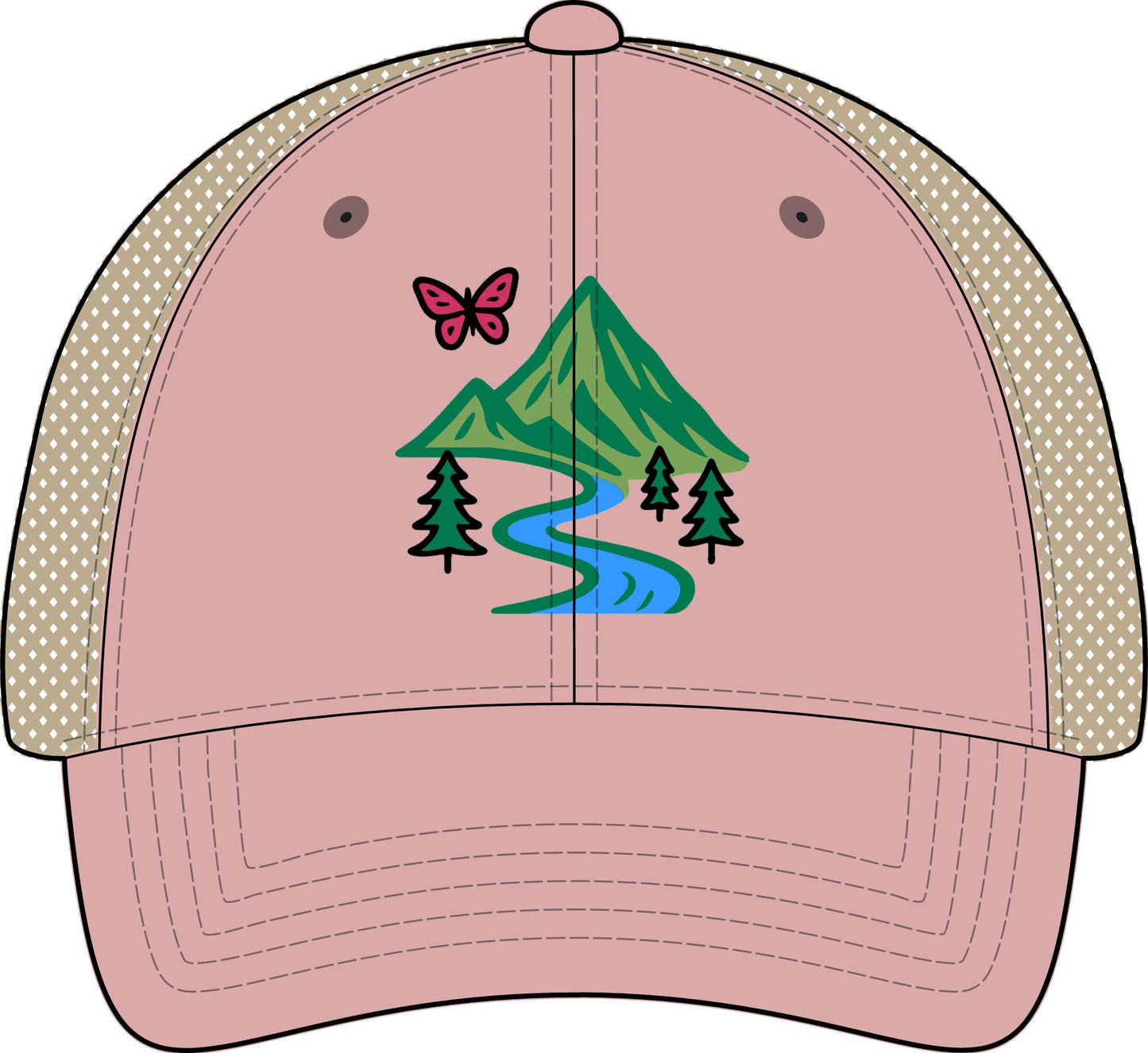 The Infinity Hers TESS Women's Washed Mesh-Back Ponytail Cap