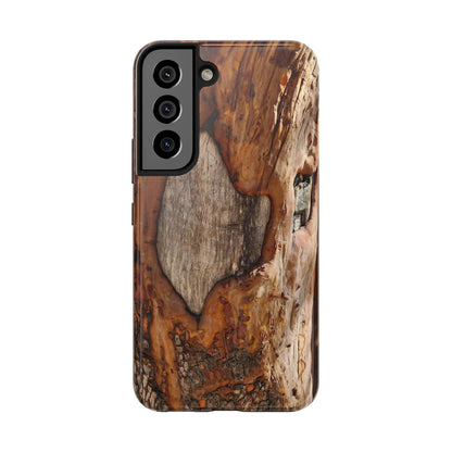 Rustic Bark Tough Phone Case — Wood Texture Protective Phone Case