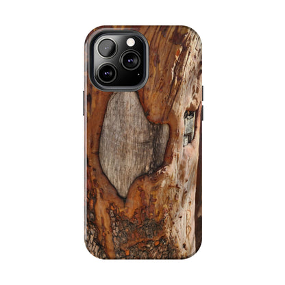 Rustic Bark Tough Phone Case — Wood Texture Protective Phone Case
