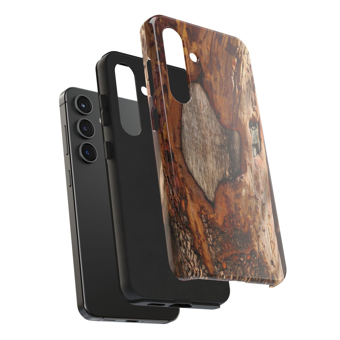 Rustic Bark Tough Phone Case — Wood Texture Protective Phone Case