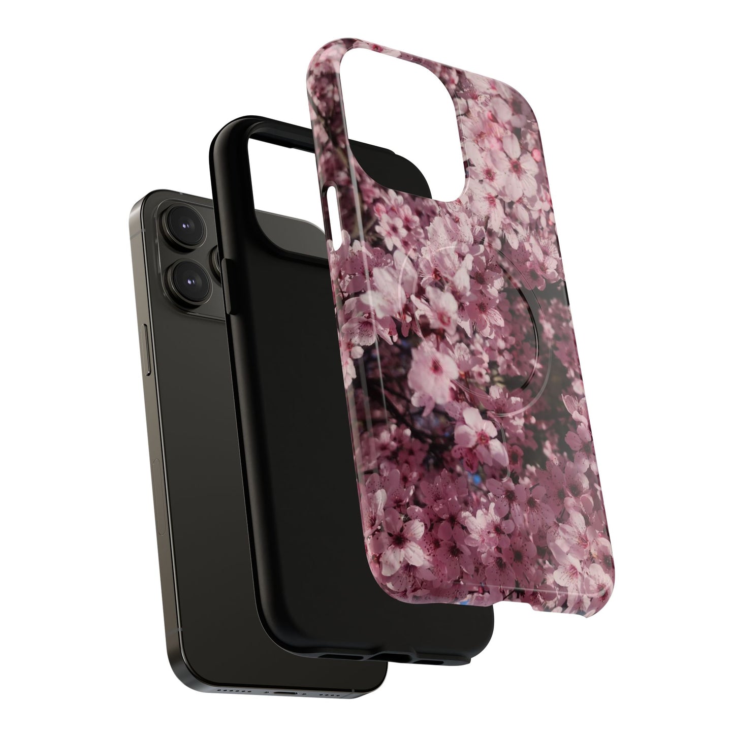 Cherry Blossom Tough Magnetic Phone Case – Pink Floral Protective Phone Cover