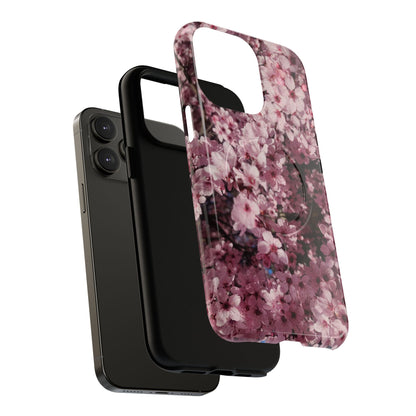 Cherry Blossom Tough Magnetic Phone Case – Pink Floral Protective Phone Cover