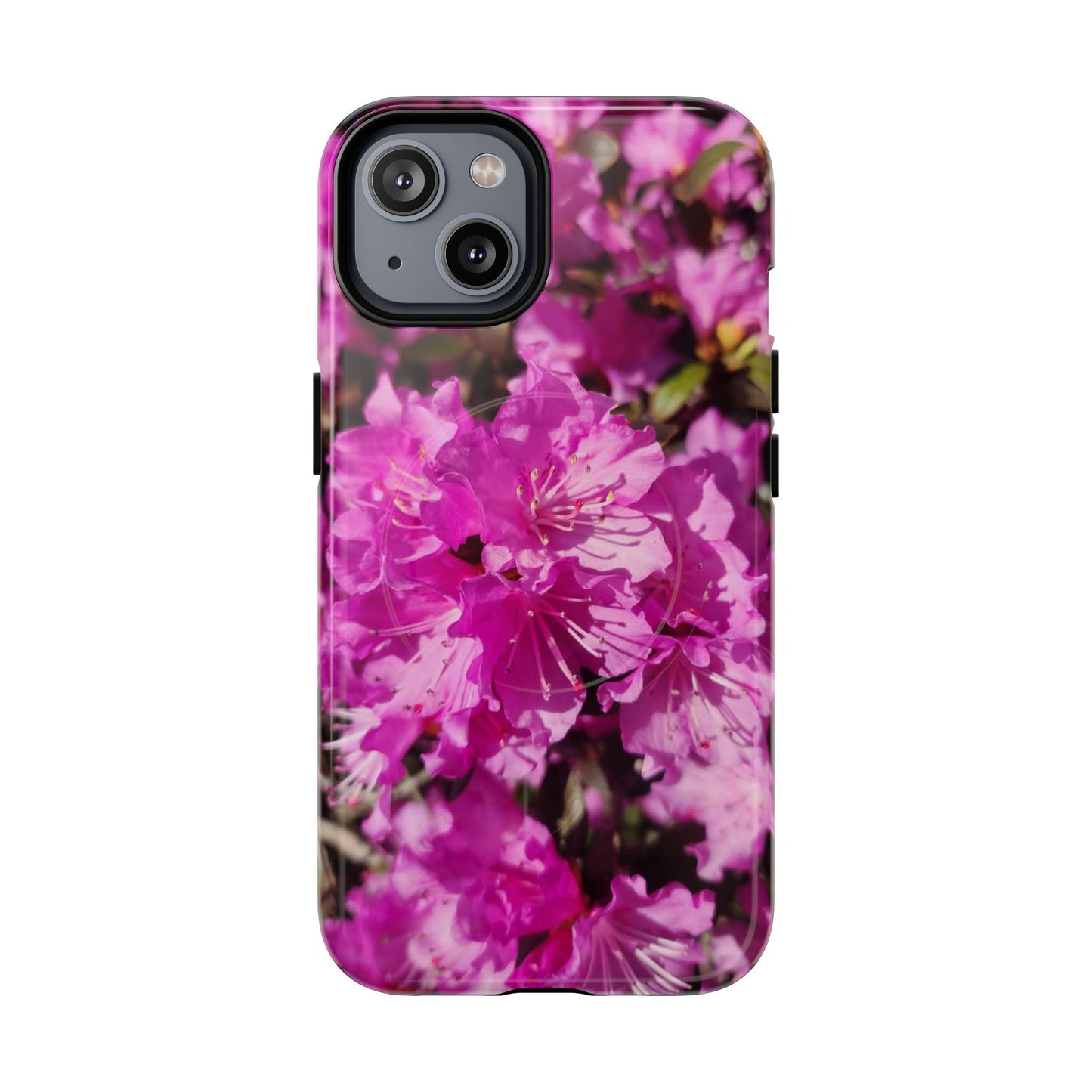 Pink Azalea Tough Magnetic Phone Case — Floral Protective Phone Cover