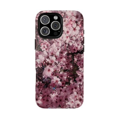 Cherry Blossom Tough Magnetic Phone Case – Pink Floral Protective Phone Cover