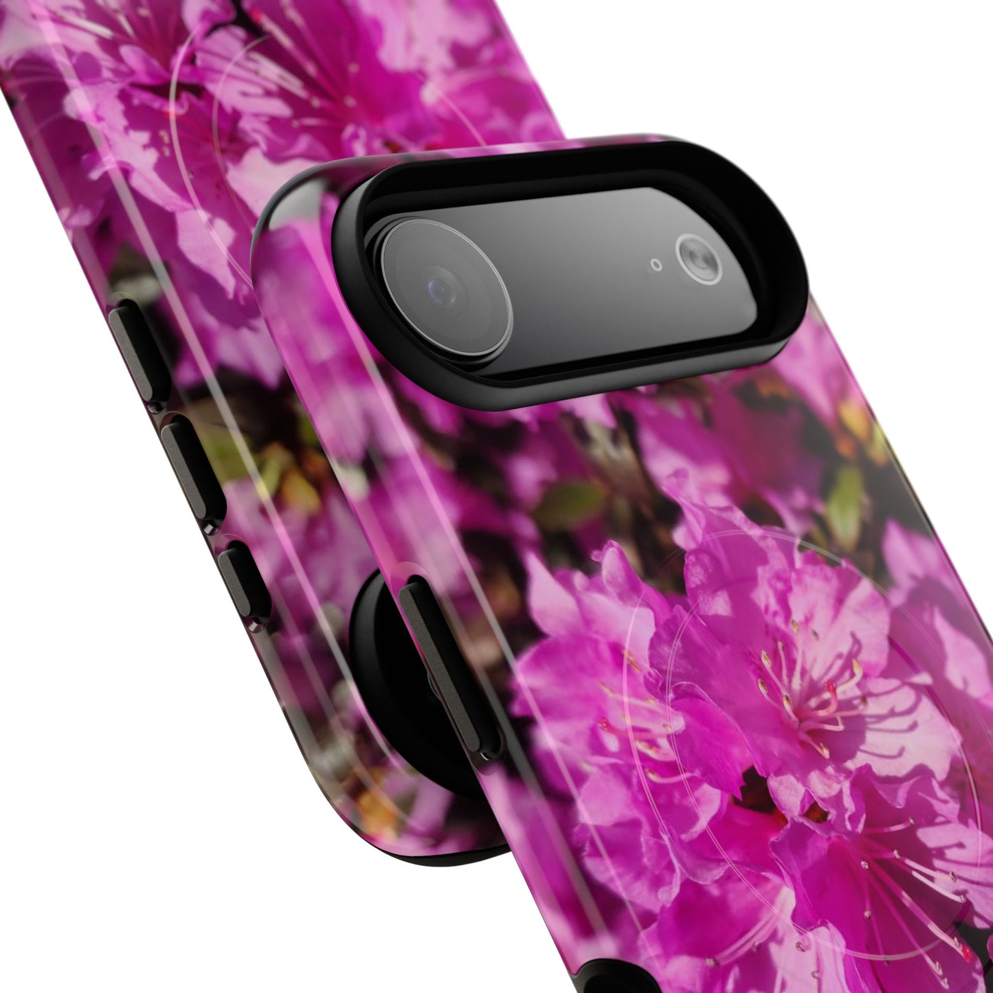 Pink Azalea Tough Magnetic Phone Case — Floral Protective Phone Cover